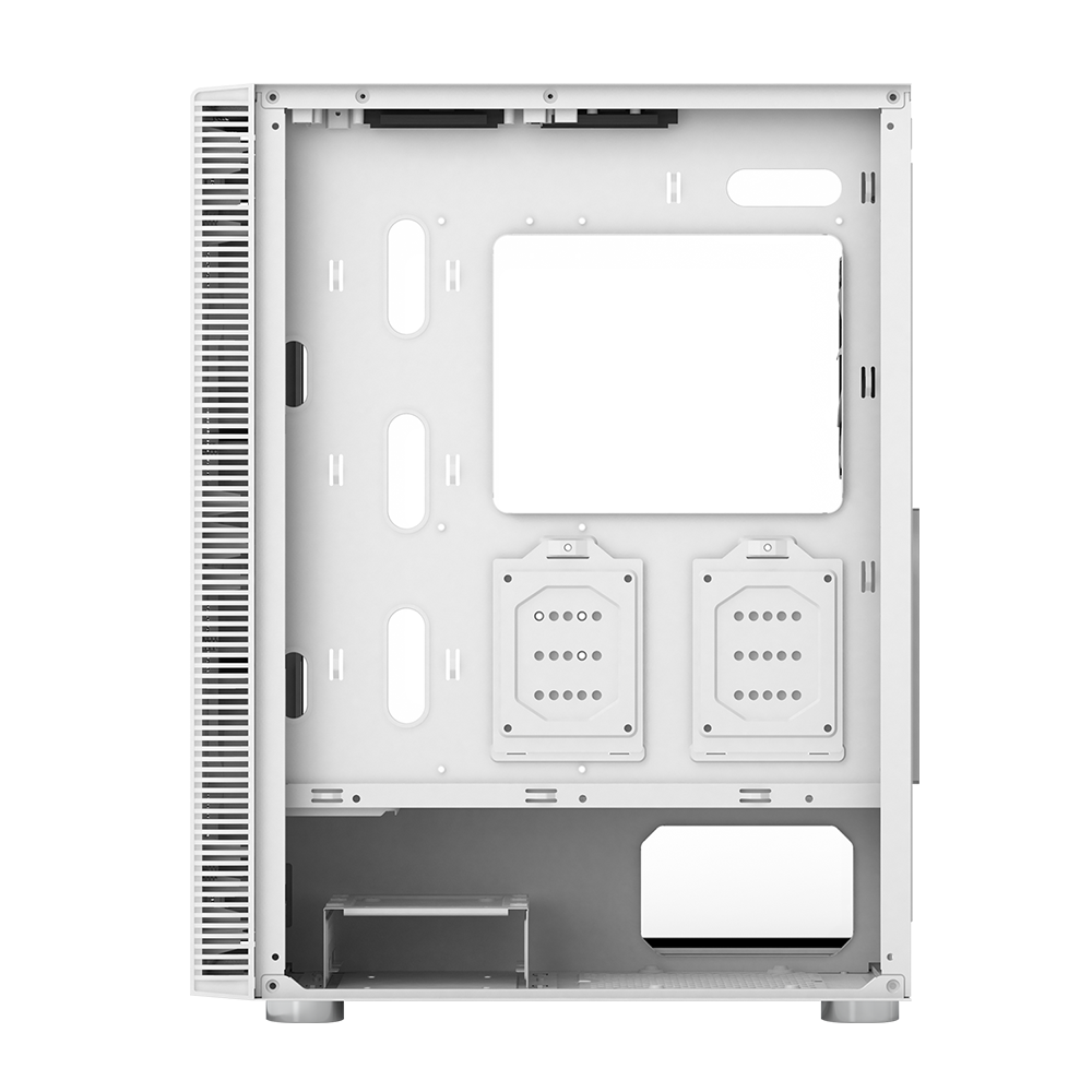 Montech X3 Glass White - 3x 140 mm statiska RGB-fläktar + 3x 120 mm statiska RGB-fläktar, sidosvängbart härdat glas