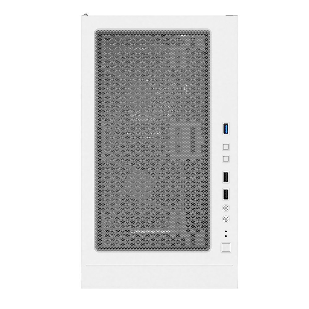 Montech X3 Glass White - 3x 140 mm statiska RGB-fläktar + 3x 120 mm statiska RGB-fläktar, sidosvängbart härdat glas