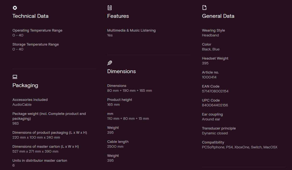 EPOS - Sennheiser - GSP 601 Gaming Headset