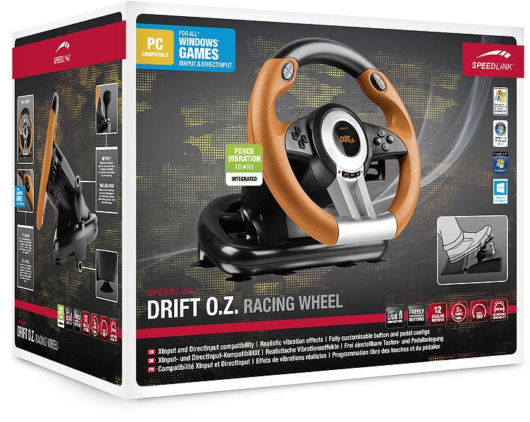 SpeedLink Drift O.Z. Racing Wheel - PC - Svart/Orange