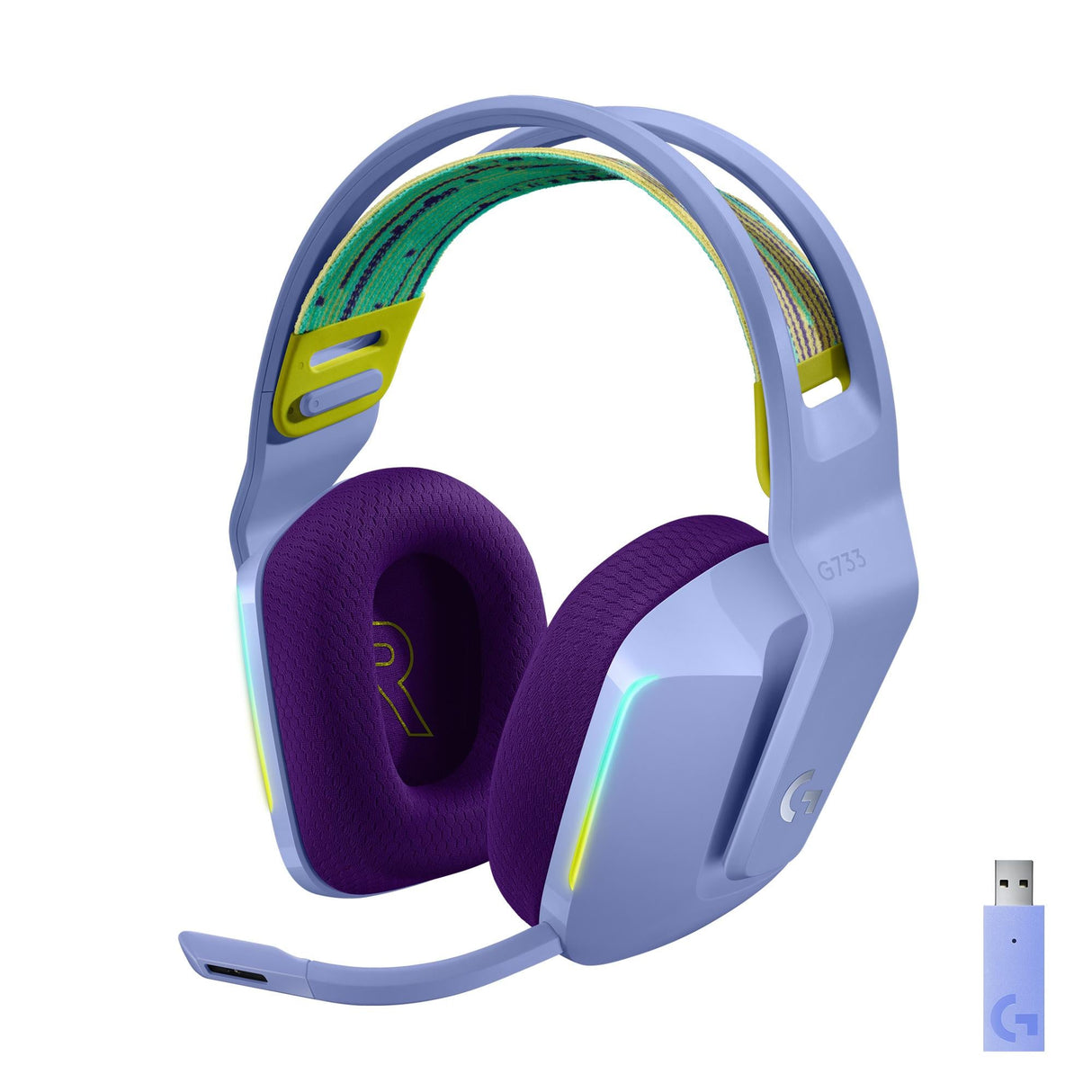 Logitech G G733 LIGHTSPEED Trådlöst RGB Gaming Headset Trådlöst Headset Lila