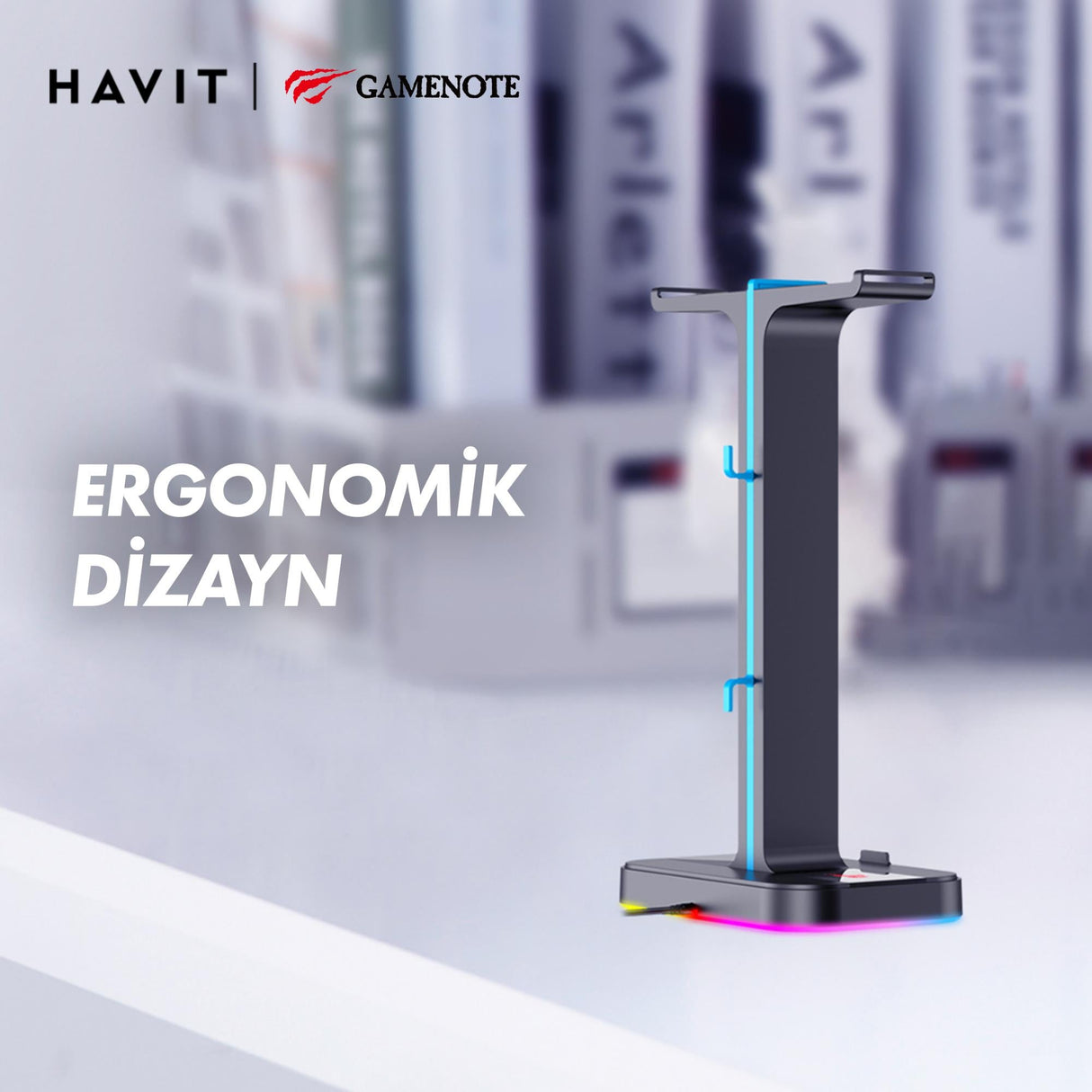 Hörlursställ Havit TH650 RGB