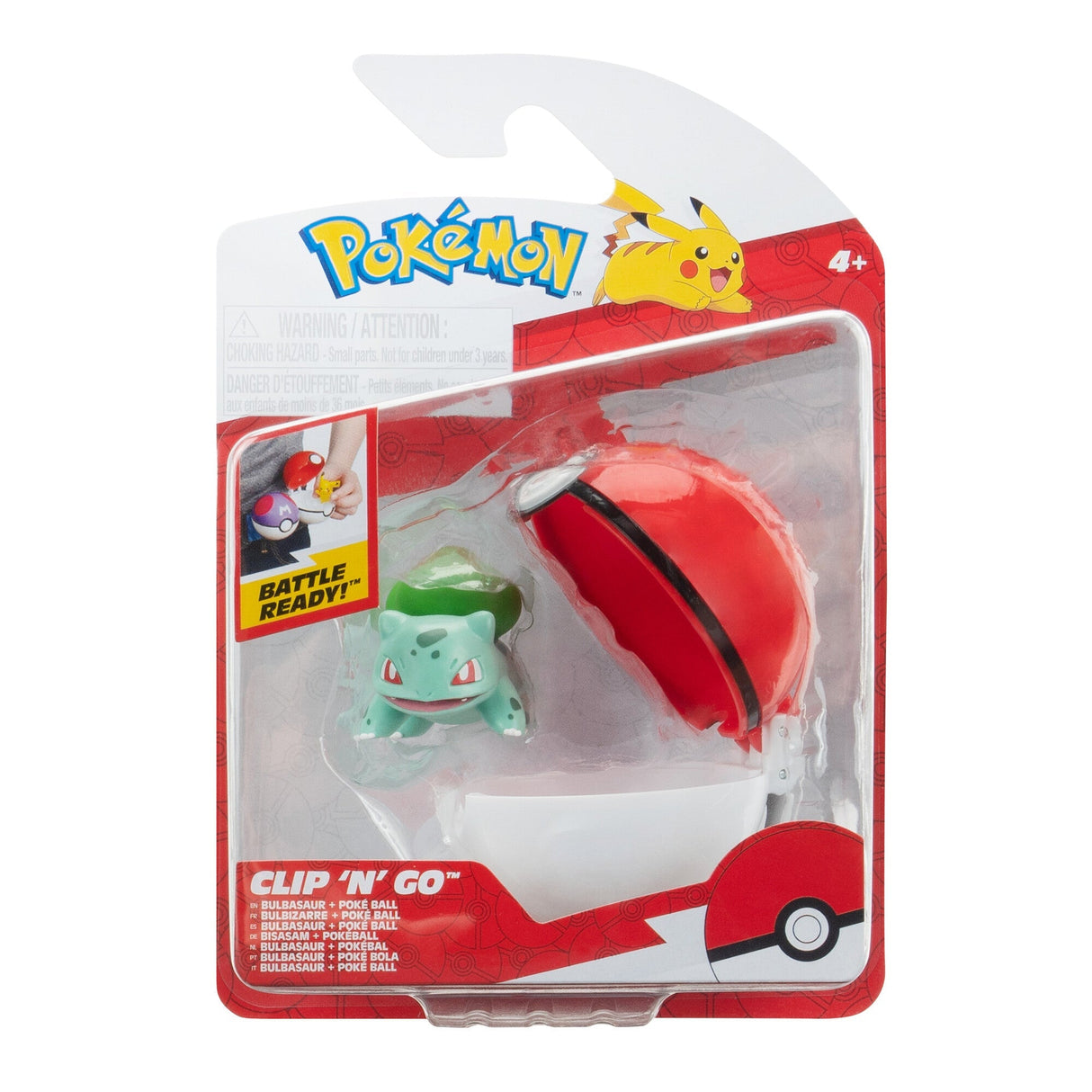 Pokemon - Clip N Go Bulbasaur Med Poke Ball (PKW3634)