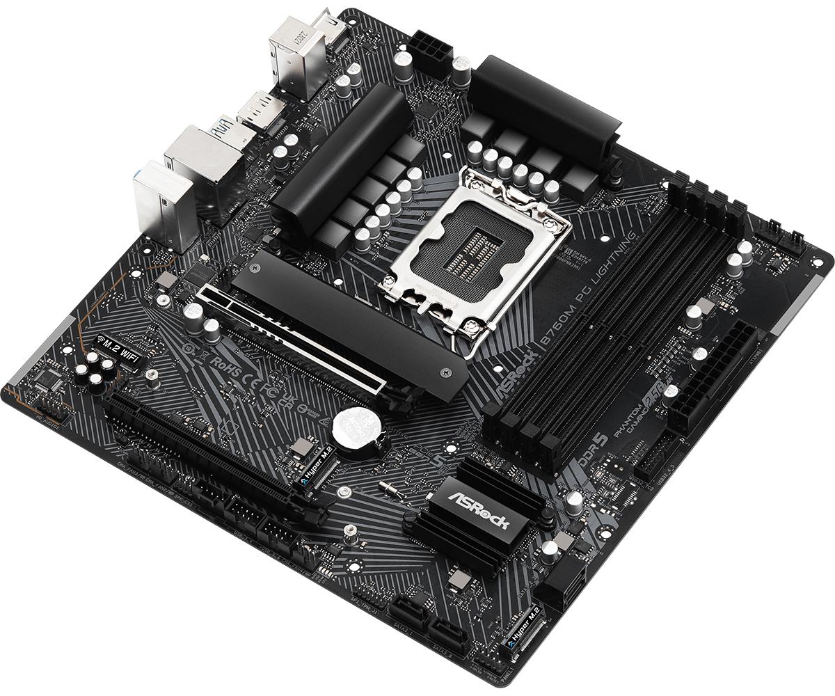 ASRock B760M PG LIGHTNING Micro-ATX LGA1700 Intel B760 ASRock