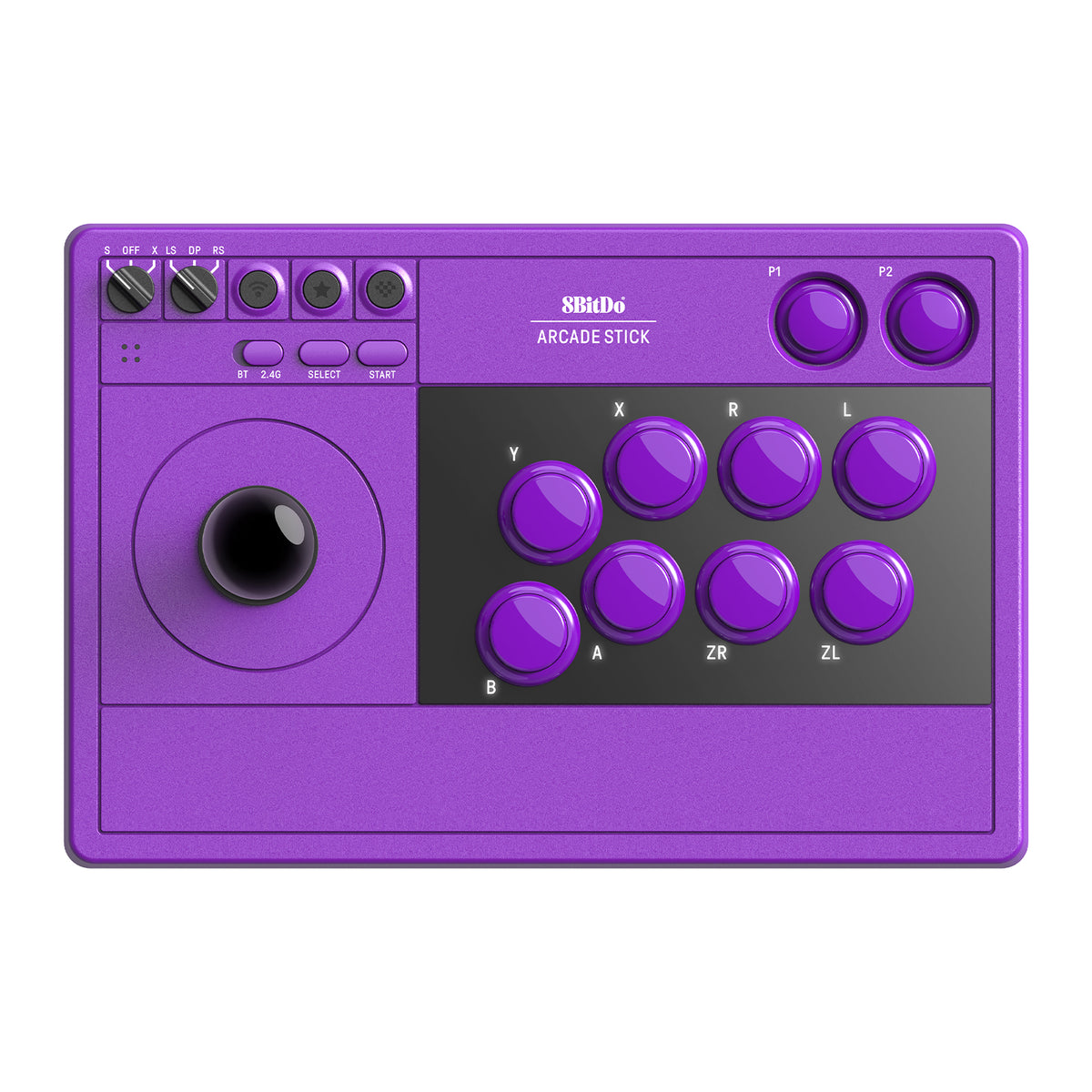 8BitDo Arcade Stick til Switch og PC – lilla – produktbillede 1