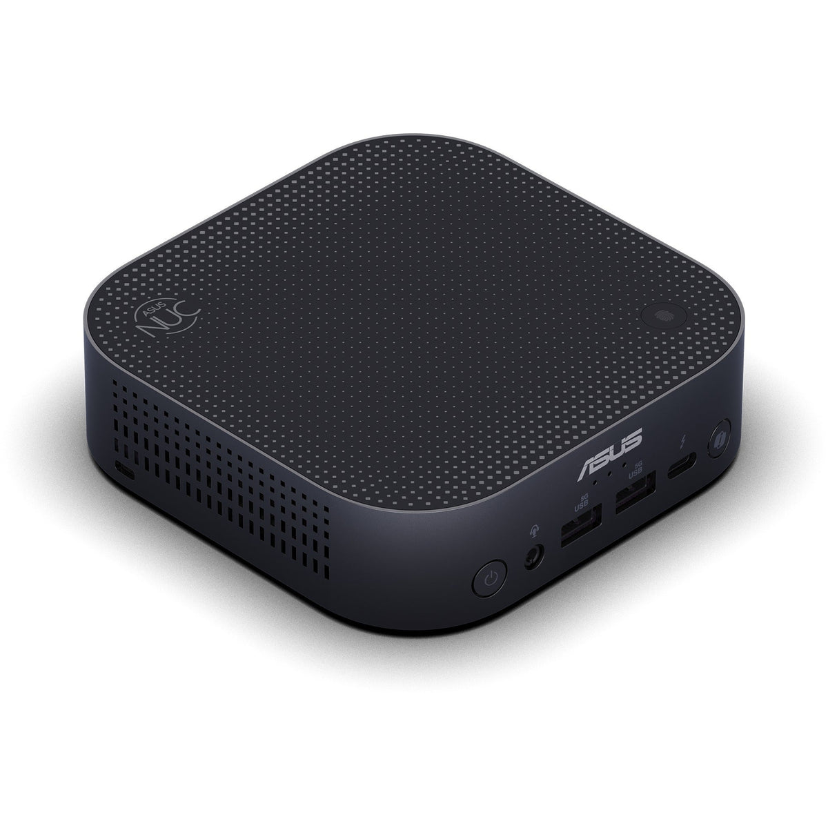 ASUS NUC 14 Pro AI Slim mini-PC set skråt forfra