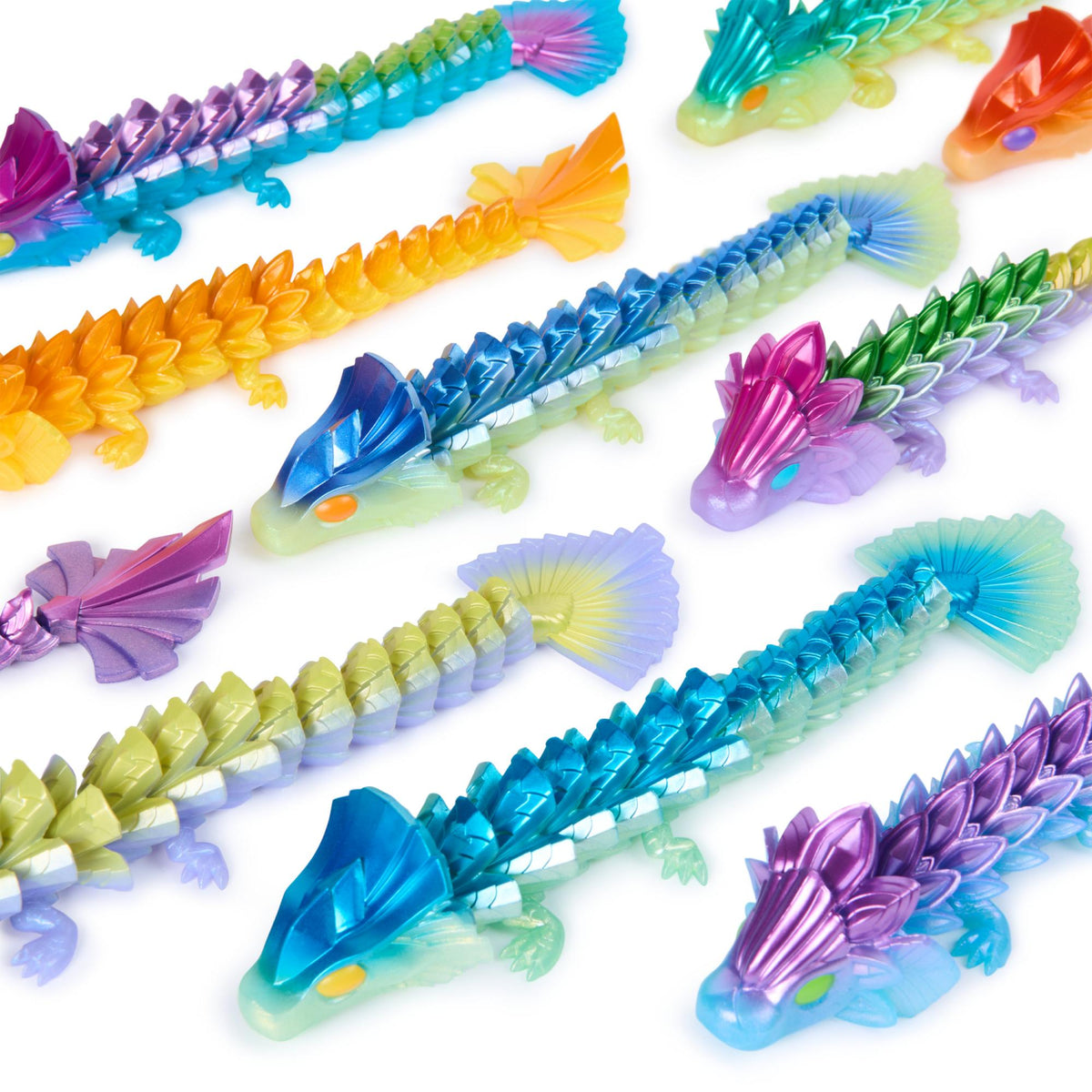 CrystaLynx Dragon – bevægelig drage 22 cm, assorteret