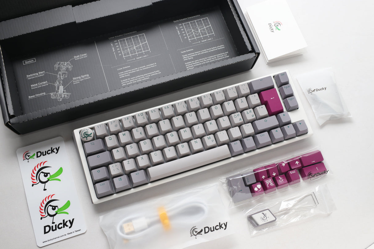 Ducky One 3 - Mist Nordic - SF 65% - Cherry Silent Red - RGB