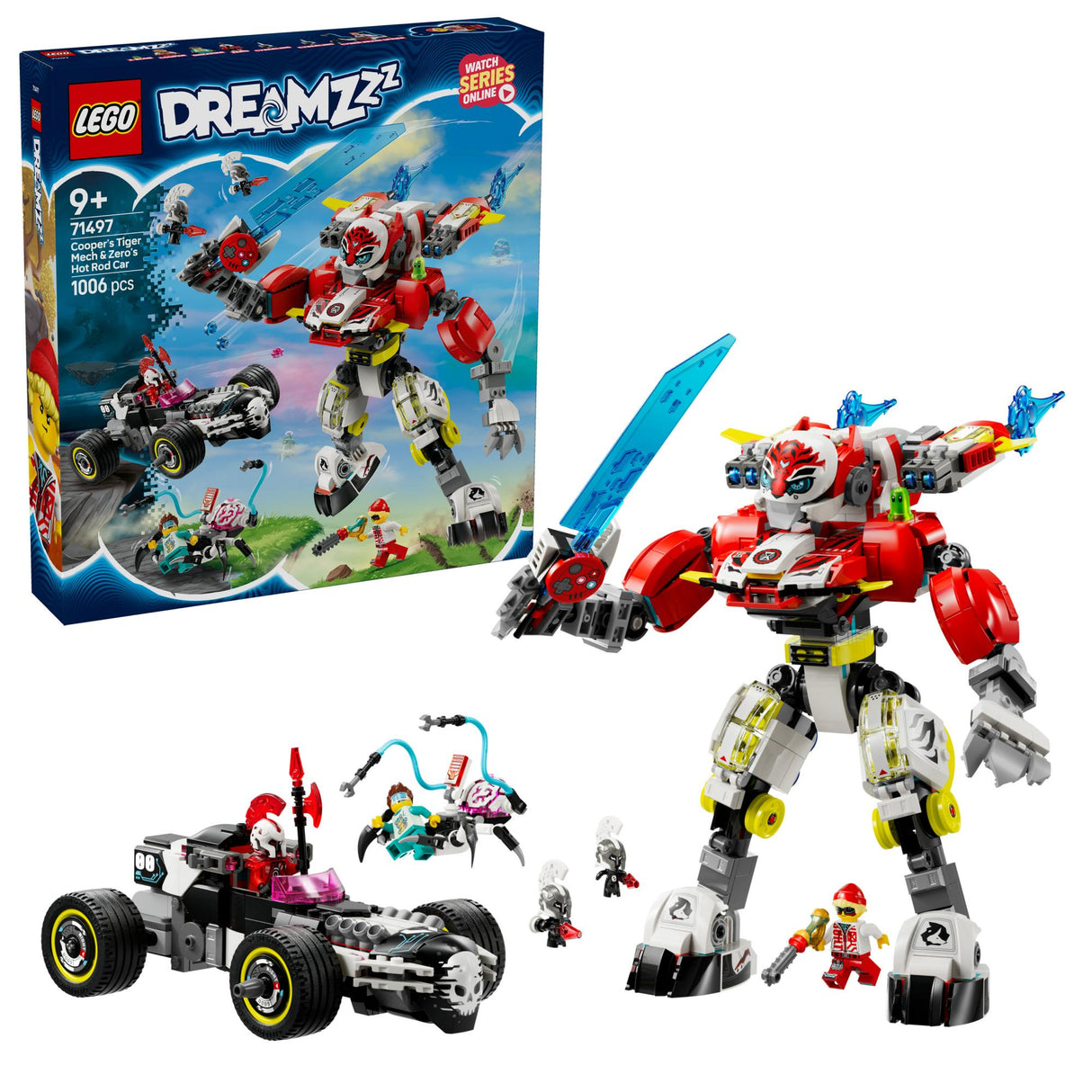LEGO 71497 DREAMZzz Cooper's Tiger Mech and Zero's Hot Rod car LEGO
