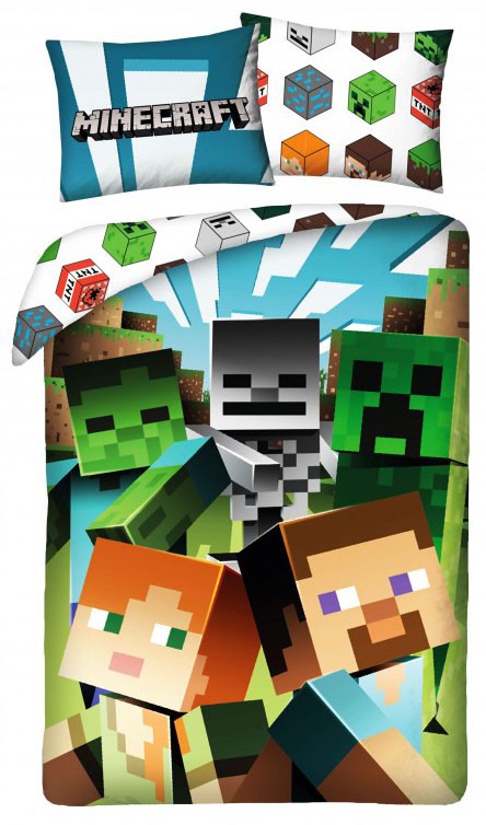 Minecraft Heads Sängkläder Set 140×200cm, 70×90 Cm