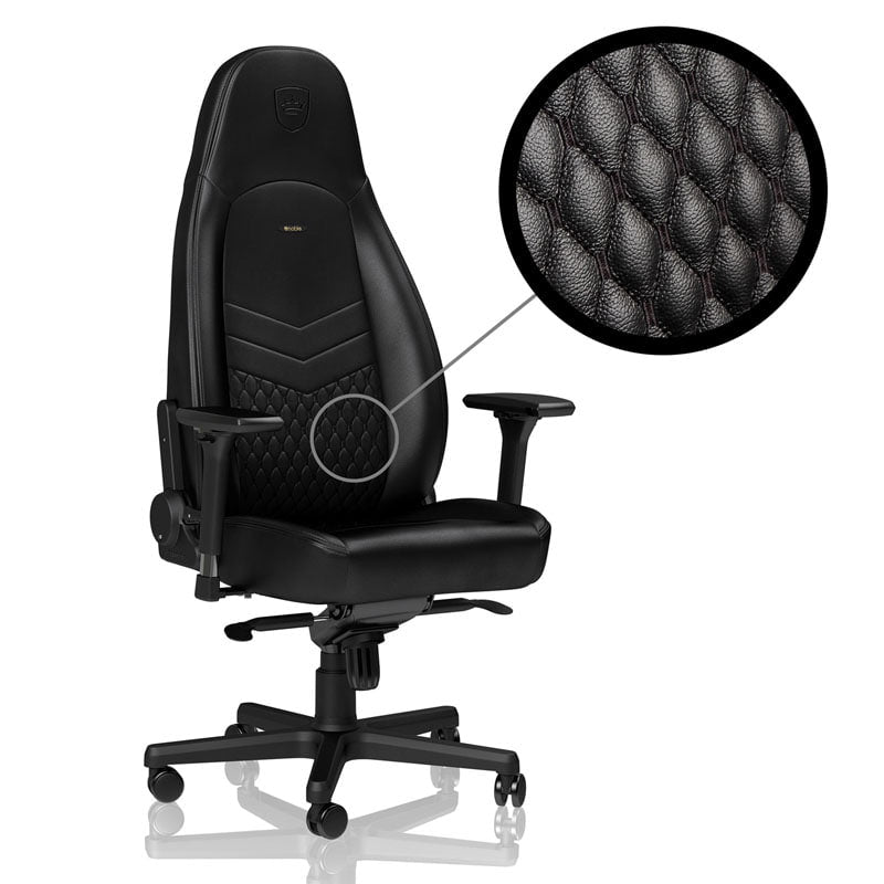 noblechairs ICON Äkta Läder Svart/Svart