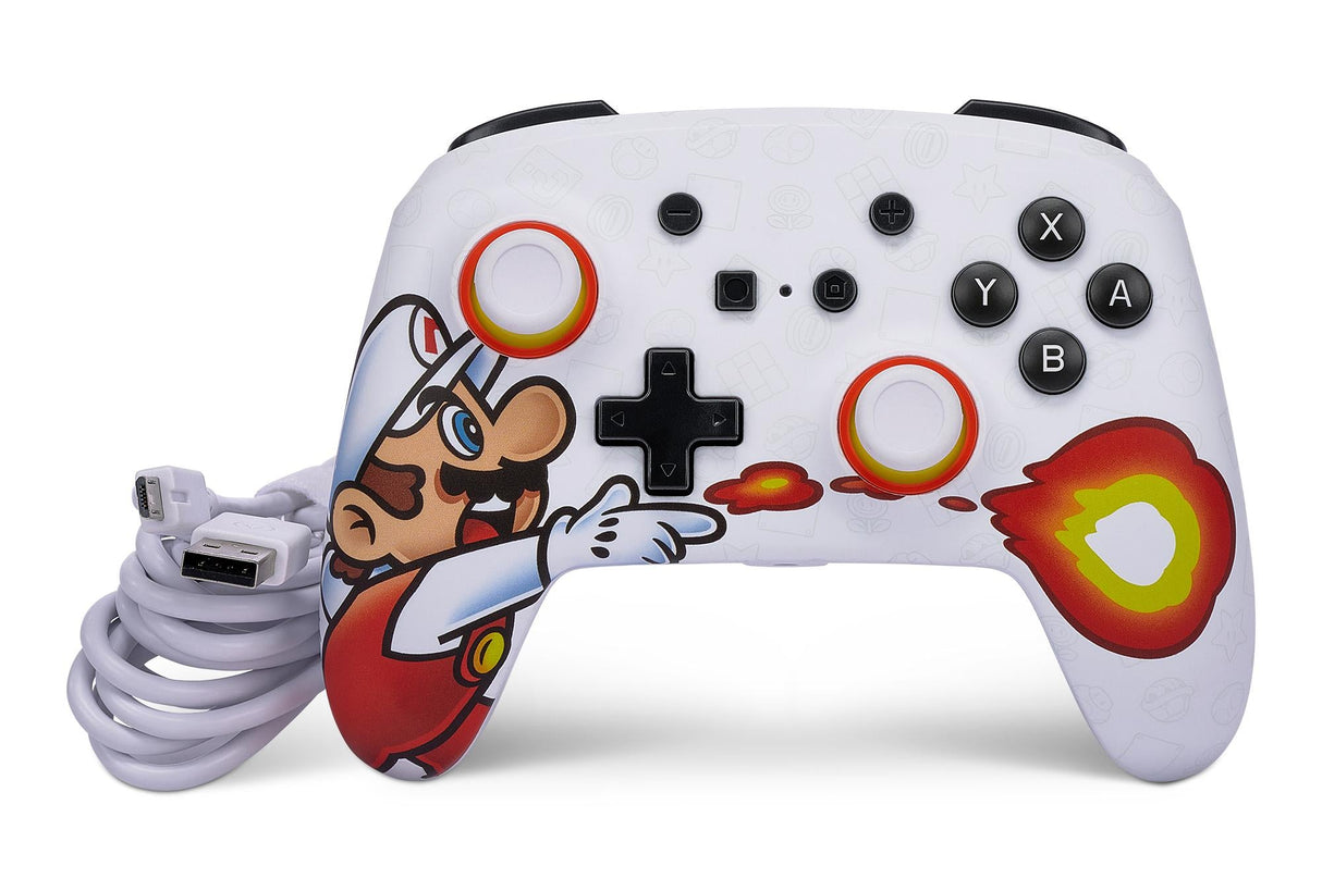 PowerA Enhanced Wired Controller För Nintendo Switch - Fireball Mario