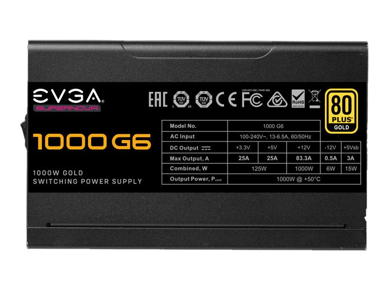 PSU EVGA Supernova G6 1000W, Guld