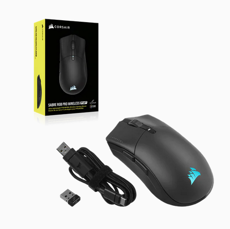 CORSAIR Champion Series SABRE RGB PRO TRÅDLÖS Optisk Trådlös Kabel Svart
