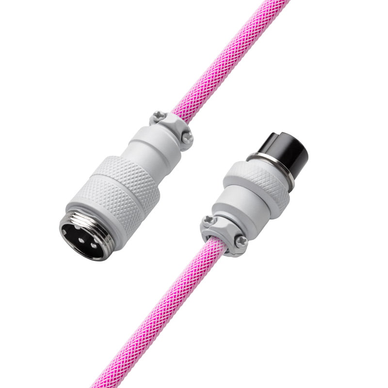 CableMod Pro Coiled Keyboard Kabel USB A Till USB Typ C, Strawberry Cream - 150cm