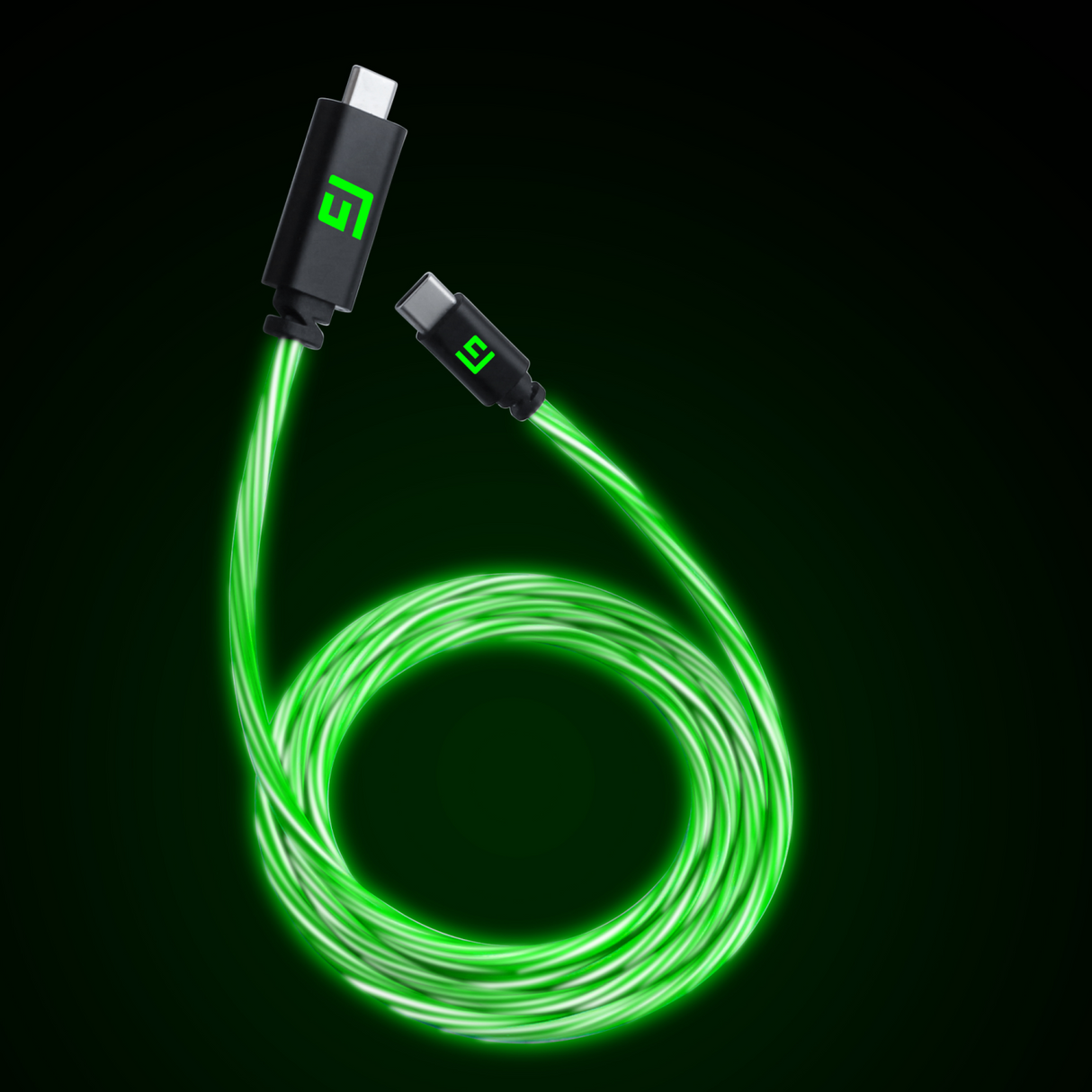 FLYTANDE GRIP 3M USB-C/USB-C-KABEL MED LED-LJUS - GRÖN