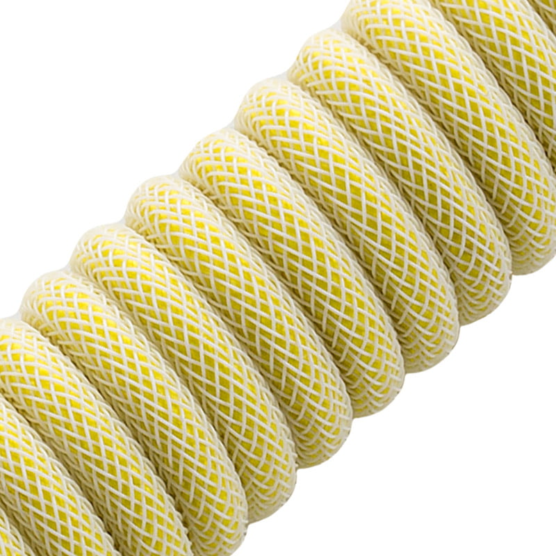 CableMod Pro Coiled Keyboard Kabel USB A Till USB Typ C, Lemon Ice - 150cm