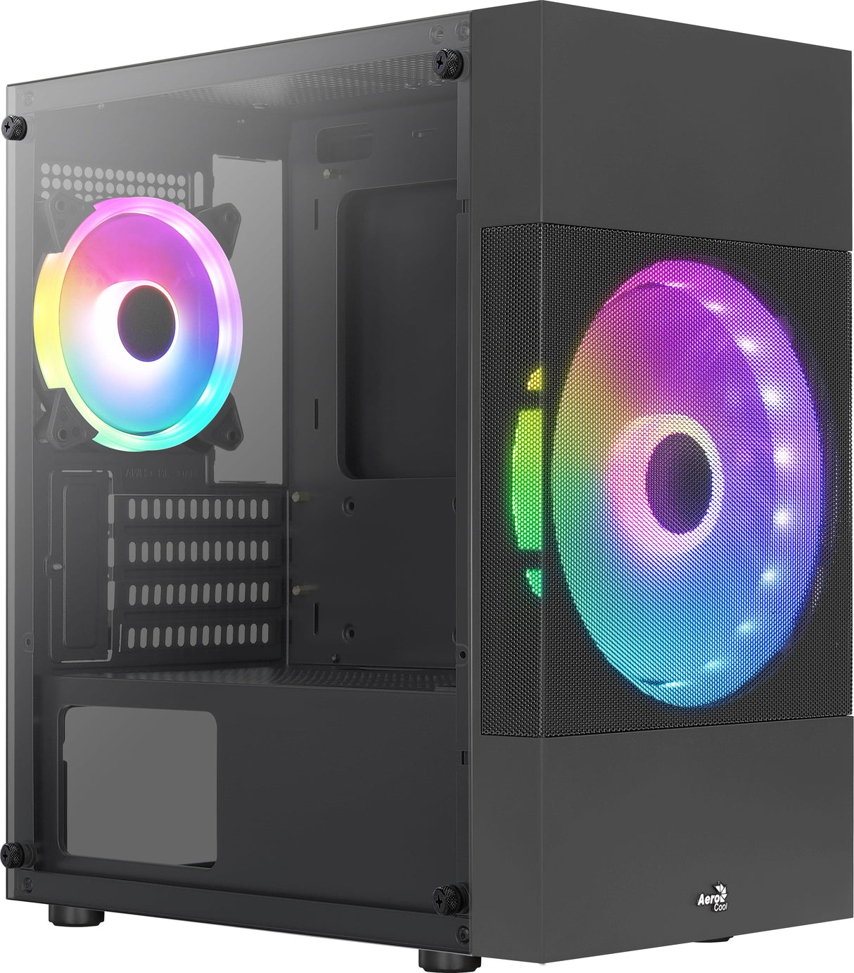 AeroCool Atomic Lite Tower Micro-ATX Ingen strömförsörjning Svart