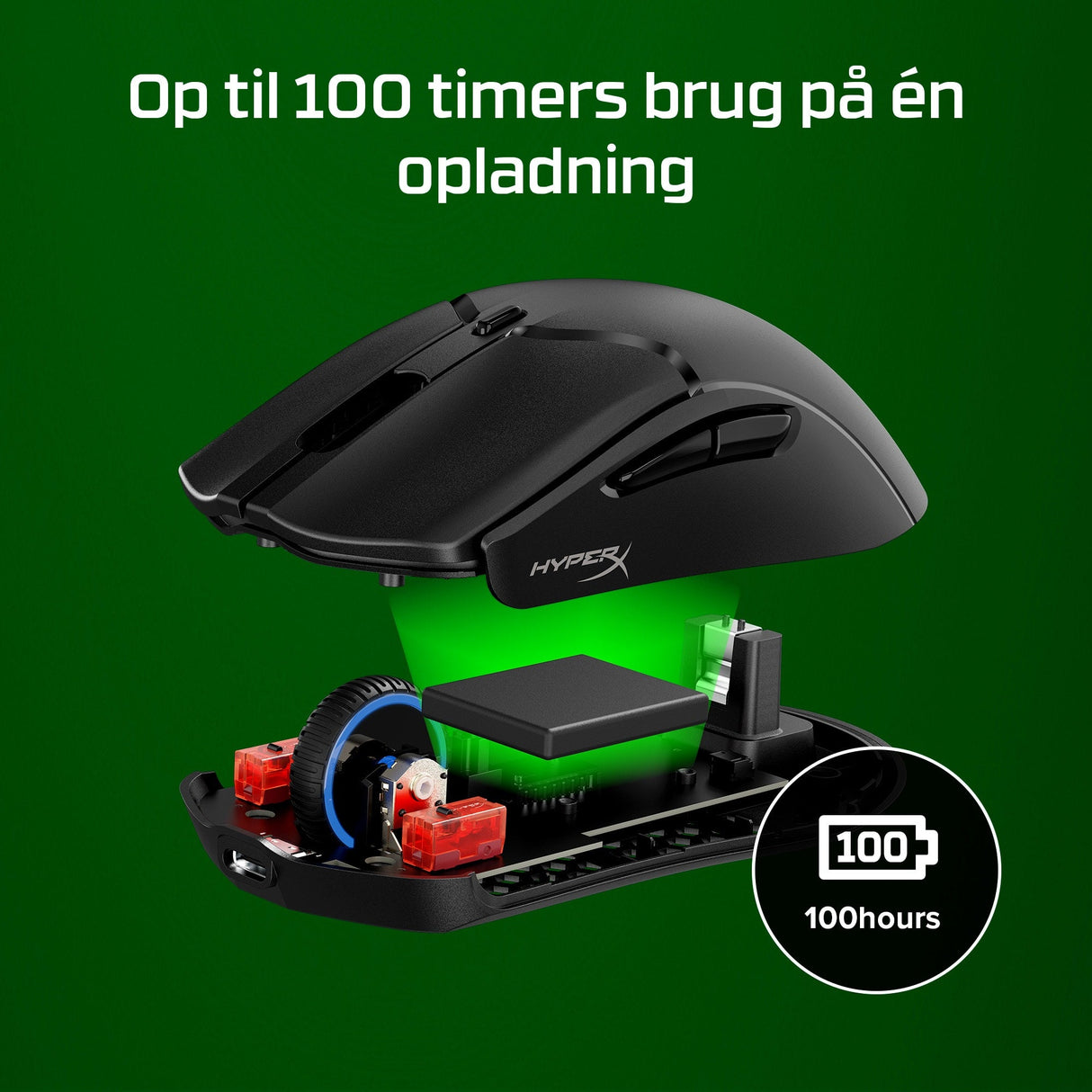 HyperX Pulsefire Haste 2 Mini Optisk Trådlös Kabel Svart
