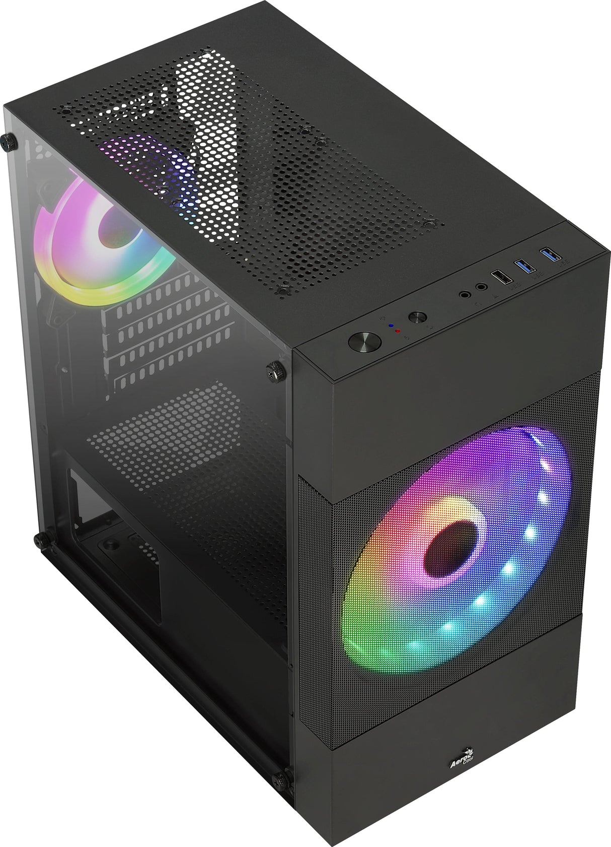 AeroCool Atomic Lite Tower Micro-ATX Ingen strömförsörjning Svart