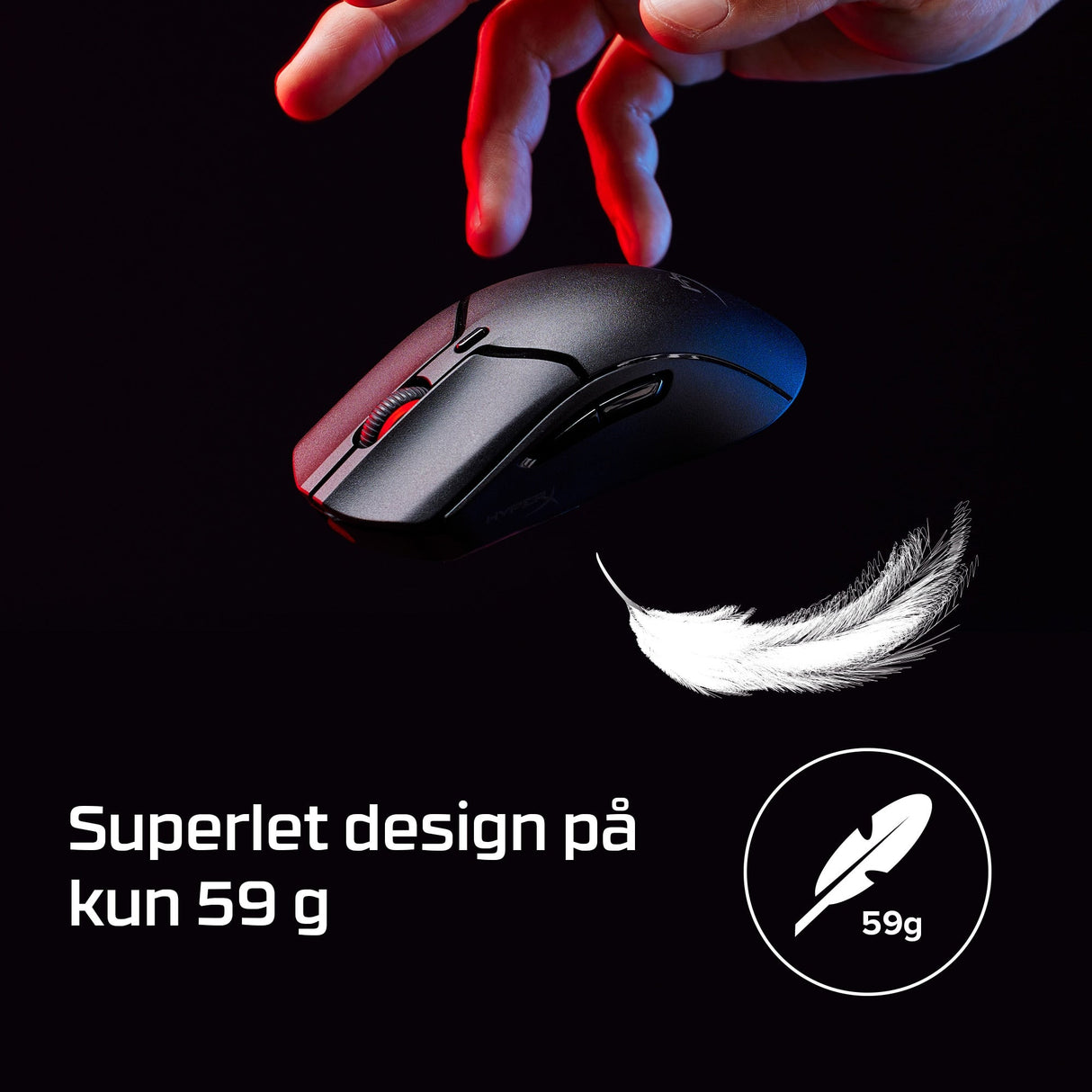 HyperX Pulsefire Haste 2 Mini Optisk Trådlös Kabel Svart