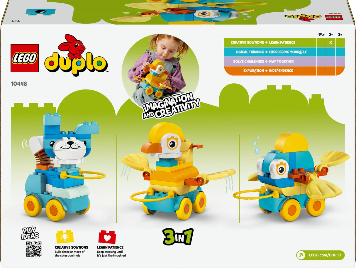LEGO 10448 DUPLO Town Animals on Wheels 3-in-1 Set, Construction Toy LEGO