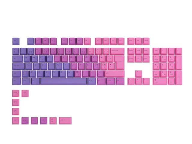 Glorious GPBT Keycaps - 115 PBT Keycaps, ISO, Nordic-Layout, Nebula