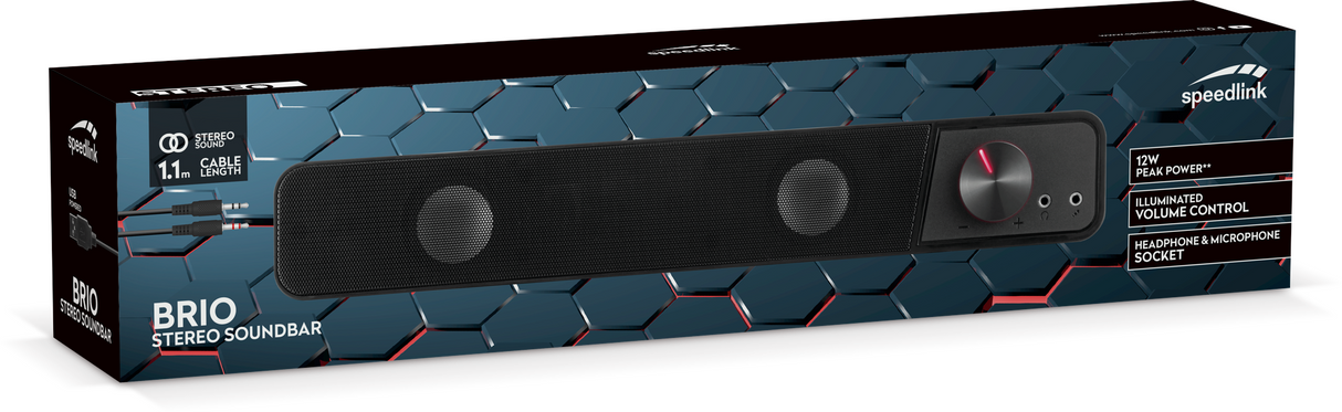 Speedlink - BRIO Stereo Soundbar, Svart