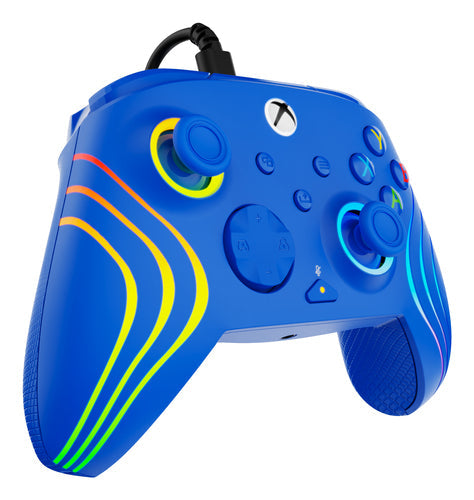 Turtle Beach Afterglow Wave Wired – Xbox/PC, blå – Set skråt fra venstre