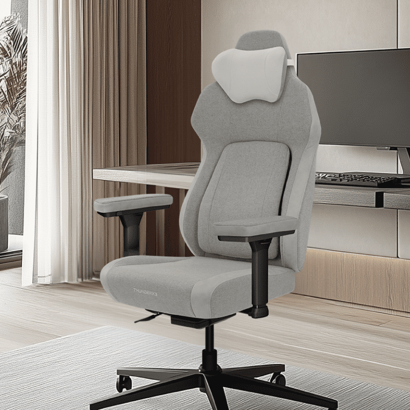 ThunderX3 Smart CORE Loft Ljusgrå- CORE.RDY 360 Svankstöd, Synkron Lutning, Fotstöd, Max 150 Kg, 4d