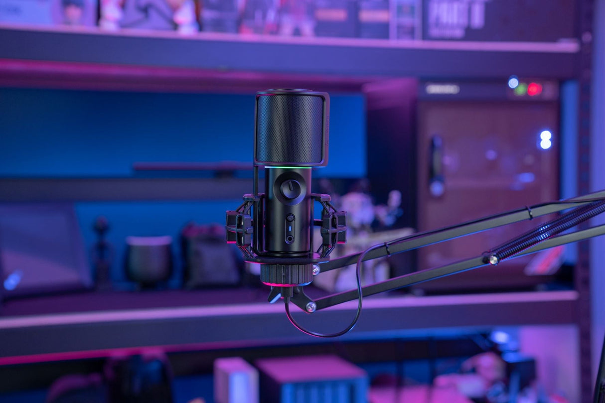 Streamplify MIC RGB-mikrofon Inkl. Mic Arm - Svart