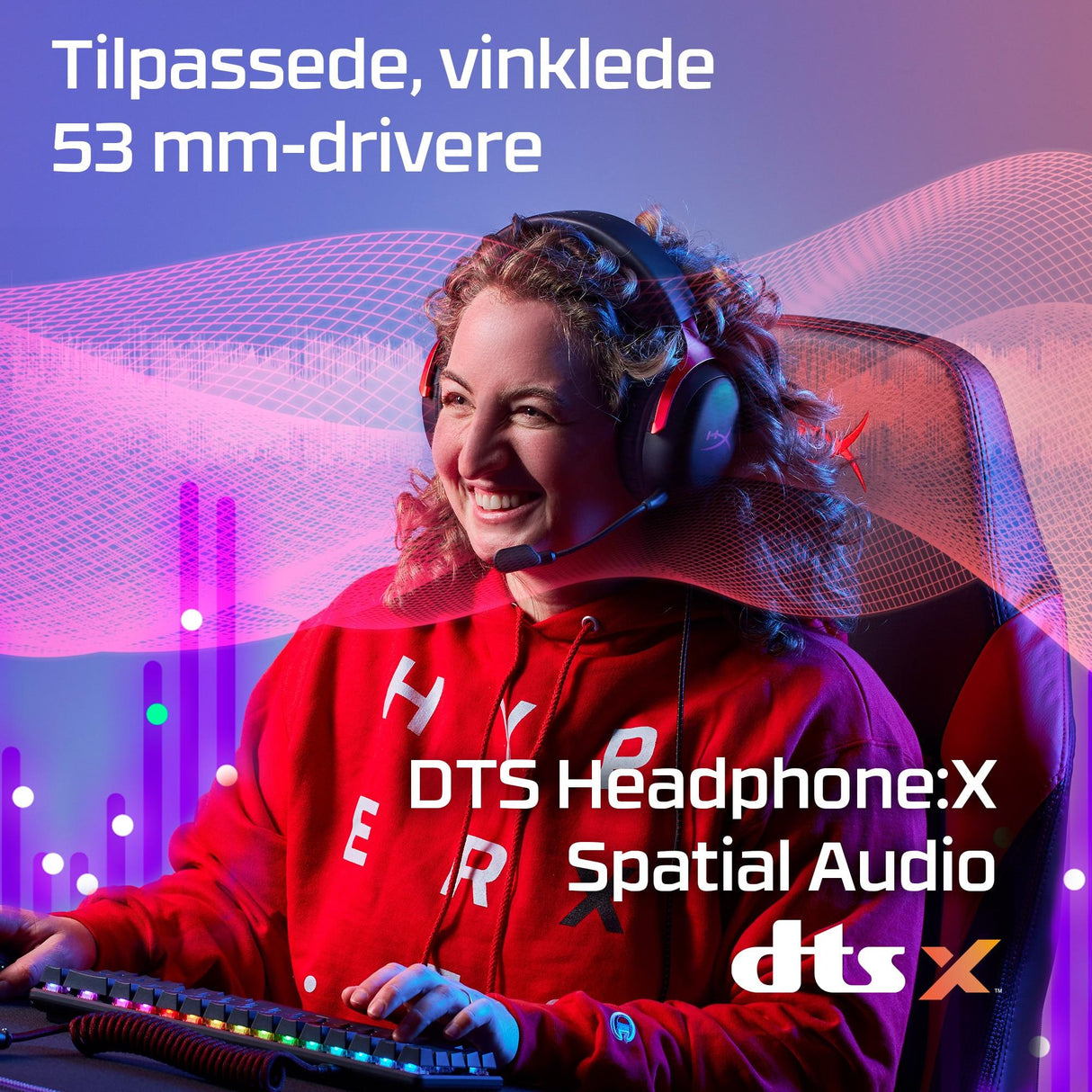 HyperX Cloud 3 Kabelheadset Svart Röd