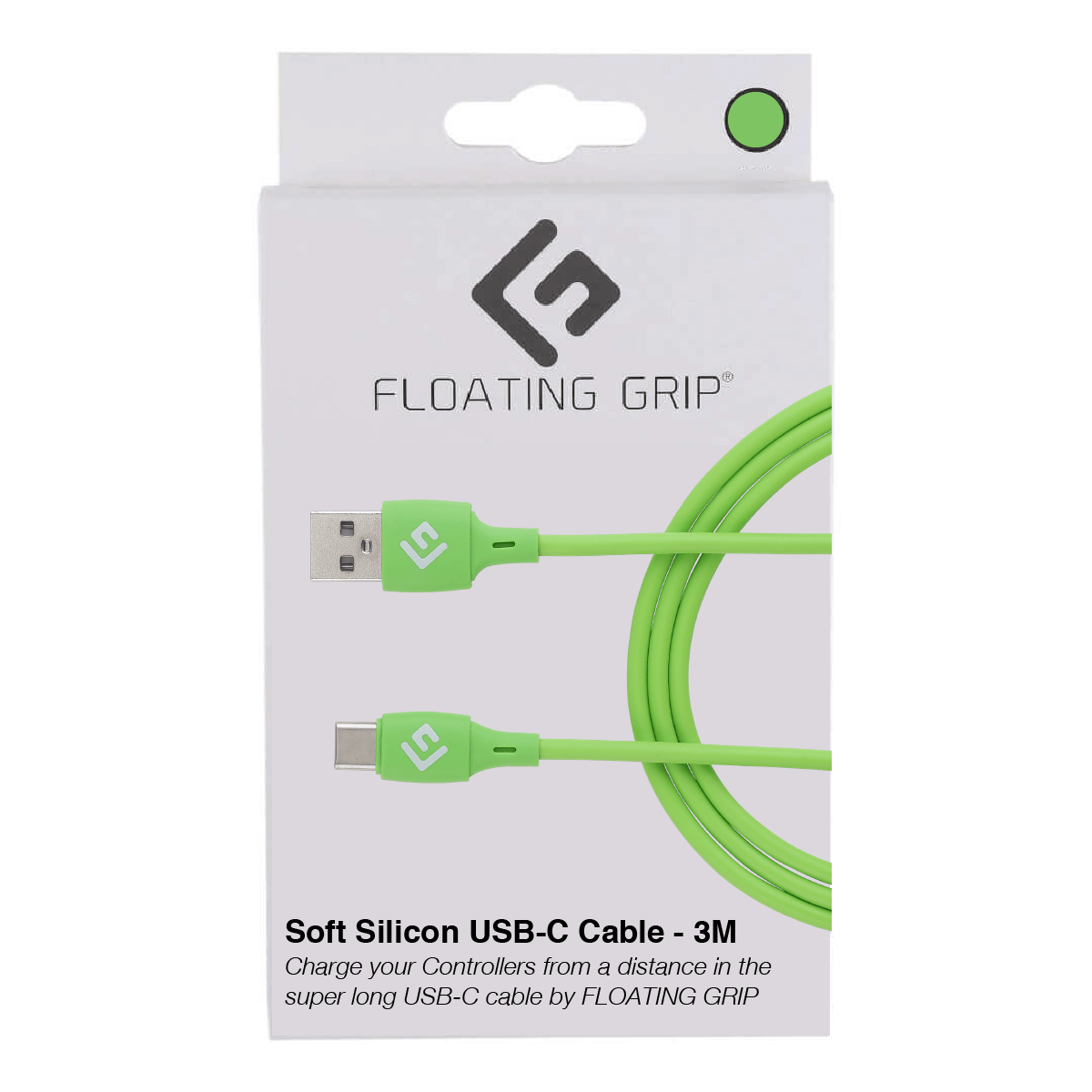 Floating Grip 3M Silikon USB-C-kabel (grön)
