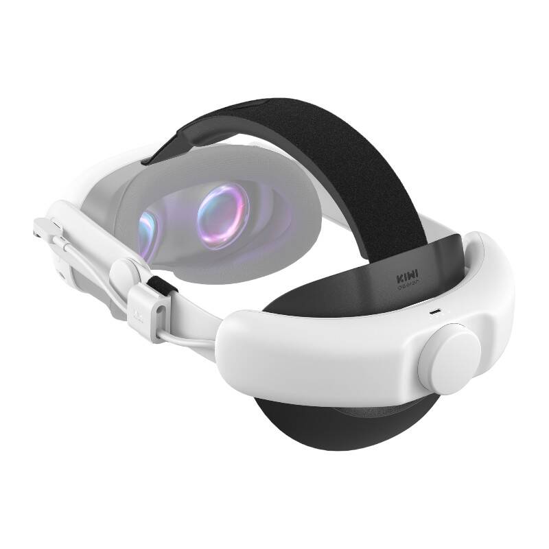 Enkelpunktsladdningsbatterihuvudrem 6400mAh Kiwi Design Q31-SPCU För Meta Quest 3 Vit