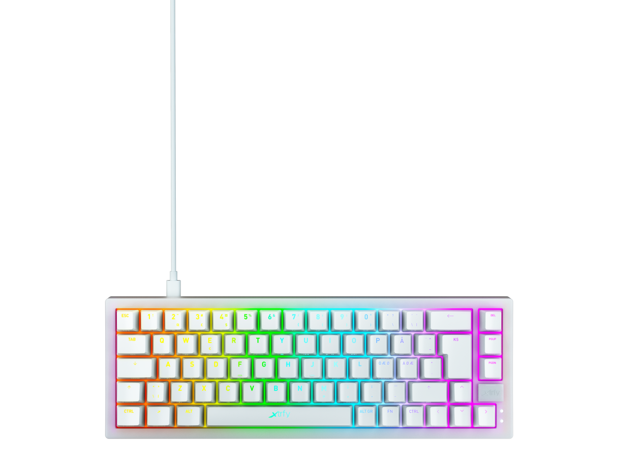 Xtrfy K5 RGB, Kompakt 65 % Transparent Vit