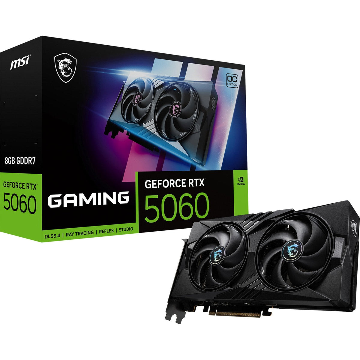 MSI GeForce RTX 5060 GAMING OC 8G – Sort