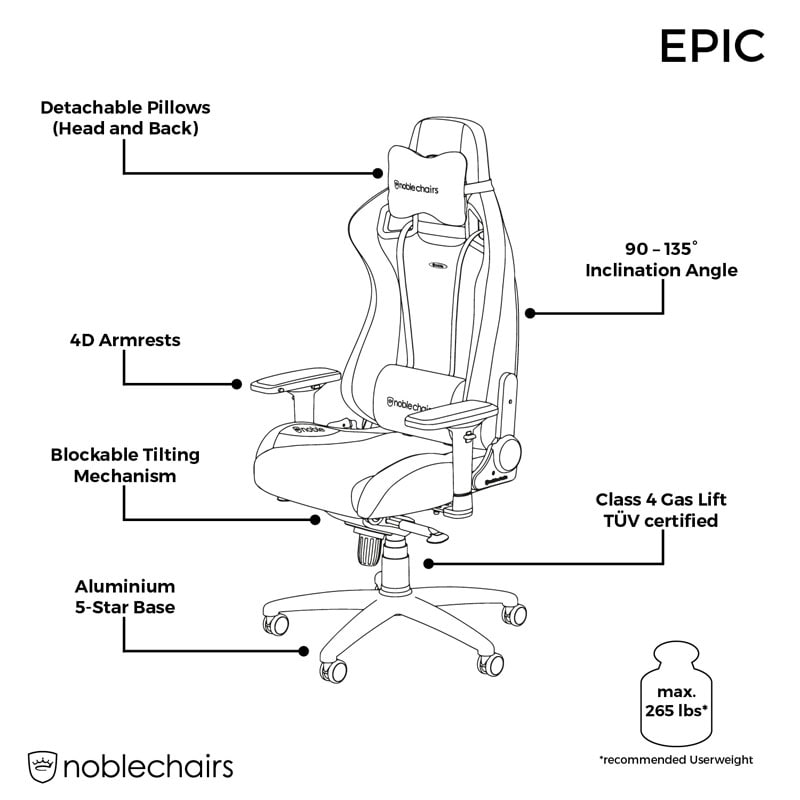 noblechairs EPIC Svart/Röd