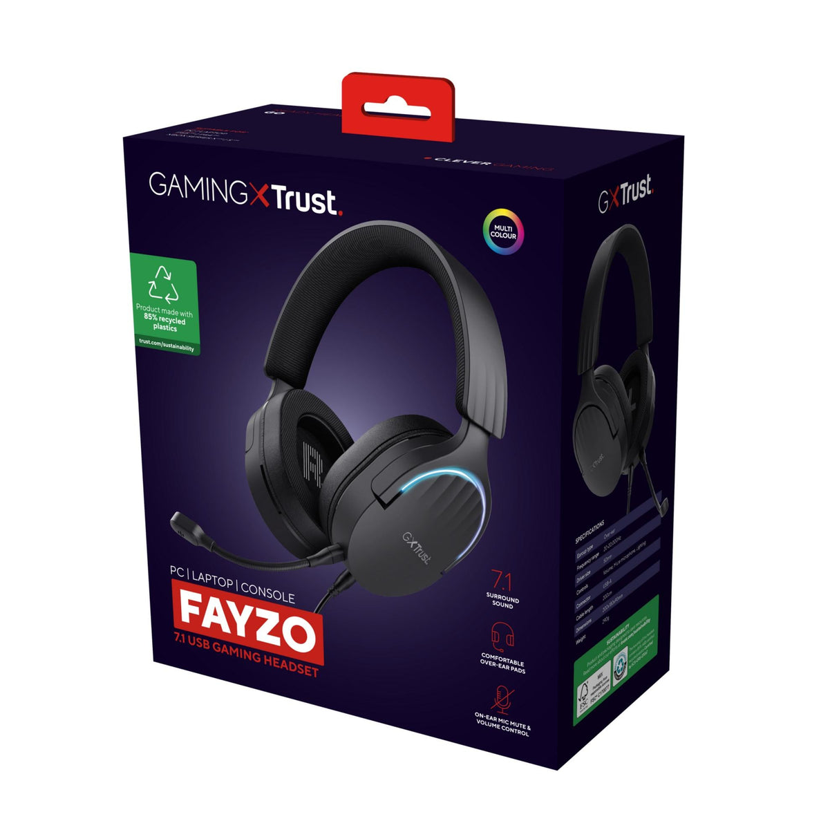TRUST GXT490 FAYZO 7.1 USB-HEADSET - SVART