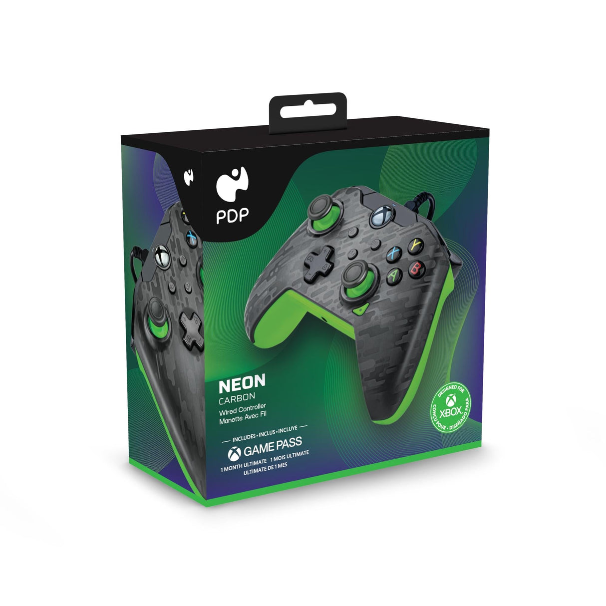 PDP Wired Controller Xbox Series X Carbon - Neon (grön)