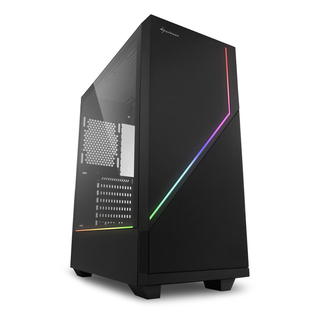 Sharkoon RGB FLOW, Tower Case (Black, Side Panel of Tempered Glass)
