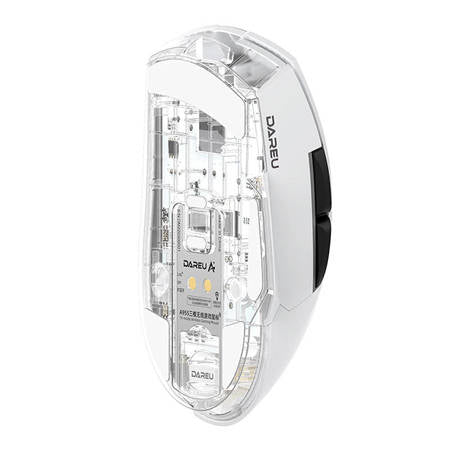 Trådlös Spelmus + Laddningsdocka Dareu A955 RGB 400-12000 DPI (vit)