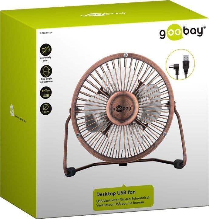 goobay Kylfläkt Bord Svart Brun Silver