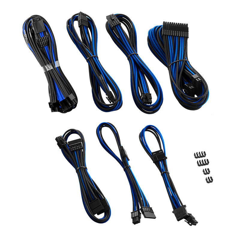 CableMod C-Series Pro ModMesh 12VHPWR Kabelsats För Corsair RM, RMi, RMx (Black Label) - Svart/blå