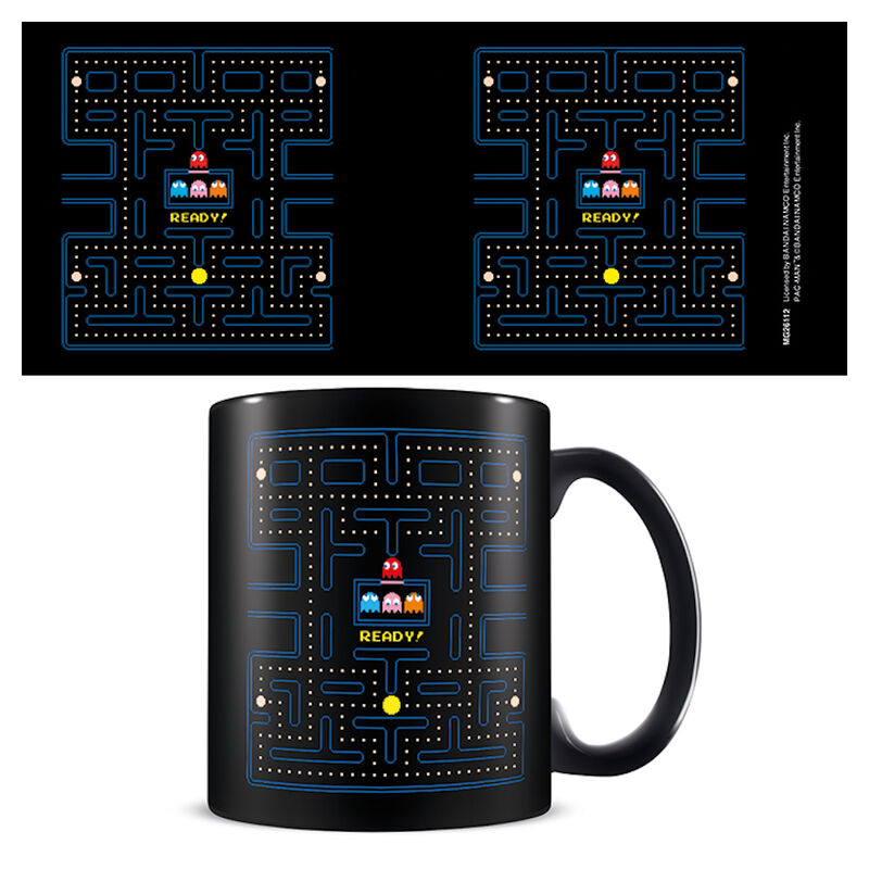 Pac Man Maze Inre Färgad Svart Kopp