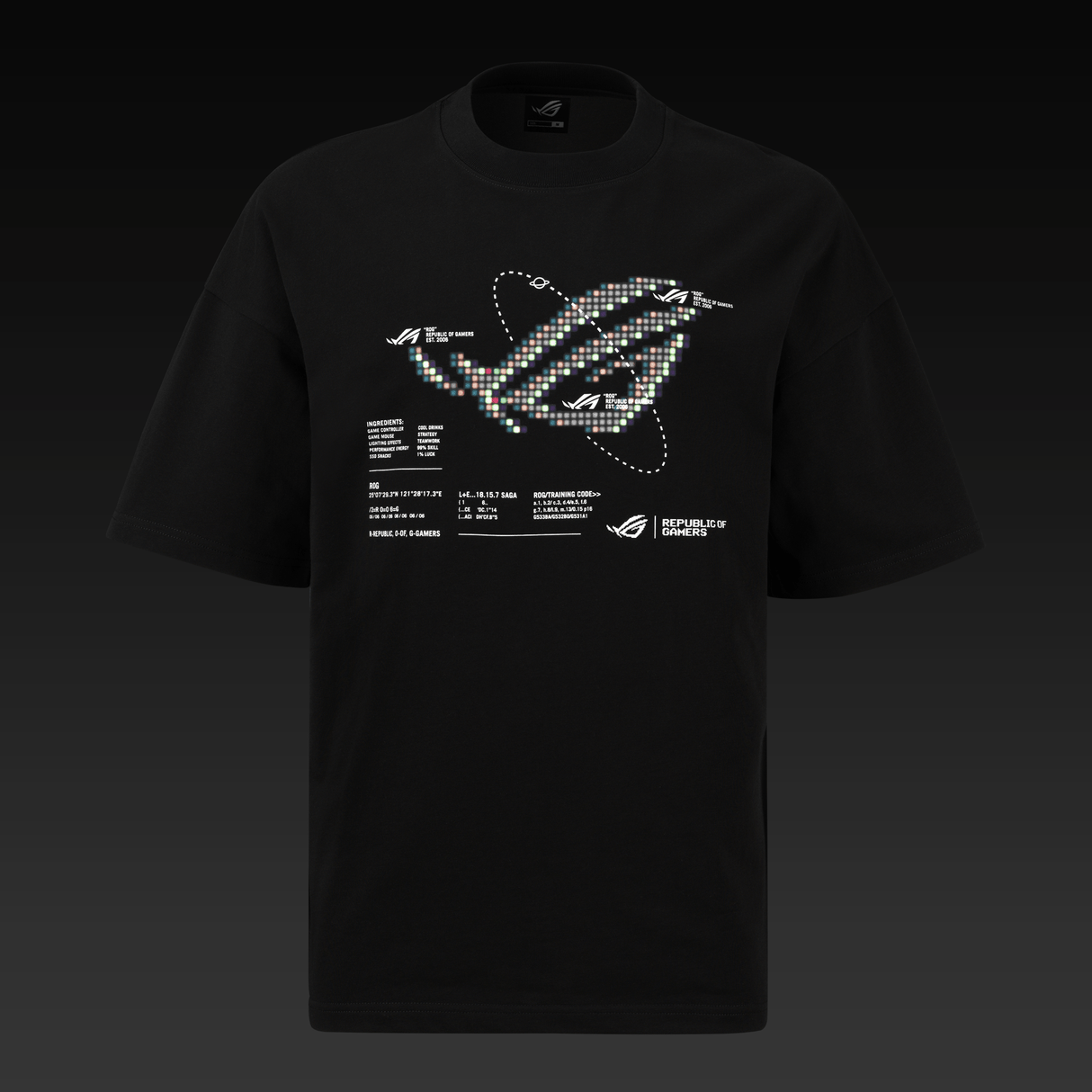 ASUS ROG PIXELVERSE T-shirt - Drop Shoulder Fit - Svart