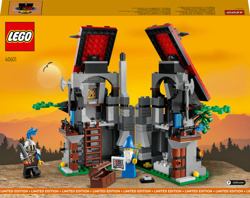 LEGO 40601 – Majistos magiske værksted – æskens bagside med åbnet værksted