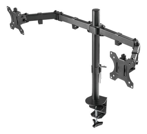 Deltaco - Dual Monitor Monitor Arm - 13"-32" Monitors - Svart