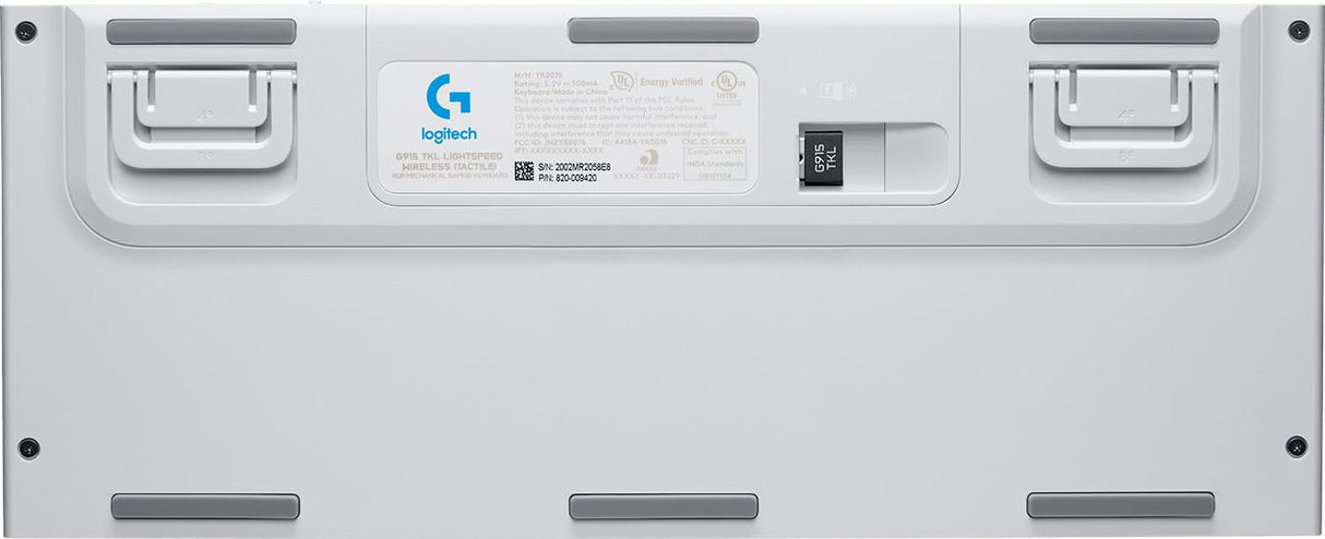 Logitech - G915 TKL Tenkeyless LIGHTSPEED Gaming Tangentbord - VIT -TAKTIL SWITCH (Nordisk)