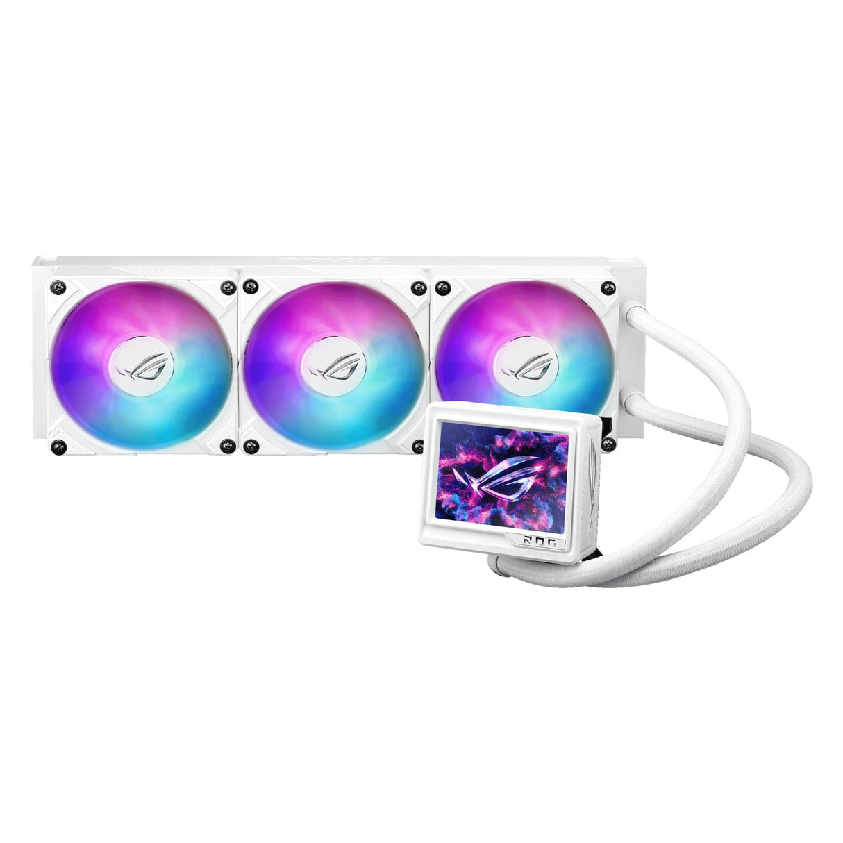 ASUS ROG RYUJIN III 360 ARBG EXTREME WHITE LCD AiO Liquid Cooler w. 3.5" LCD, Asetek Gen8 pump ASUS