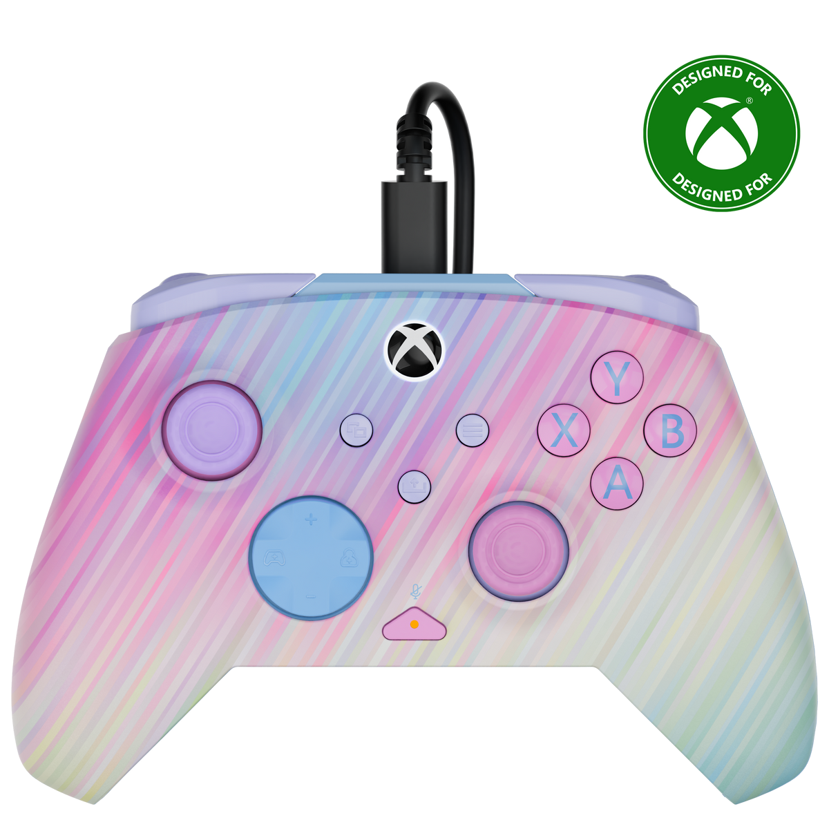Turtle Beach Rematch Advanced Cotton Candy – Xbox/PC – Front med kabel
